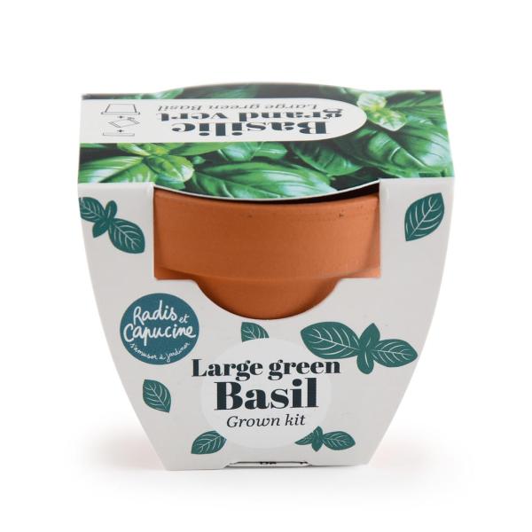 Radis et Capucine - Mini kit Basilic Grand Vert - Terre Cuite - 6 cm - MEDIA_PACKAGING_VERSO